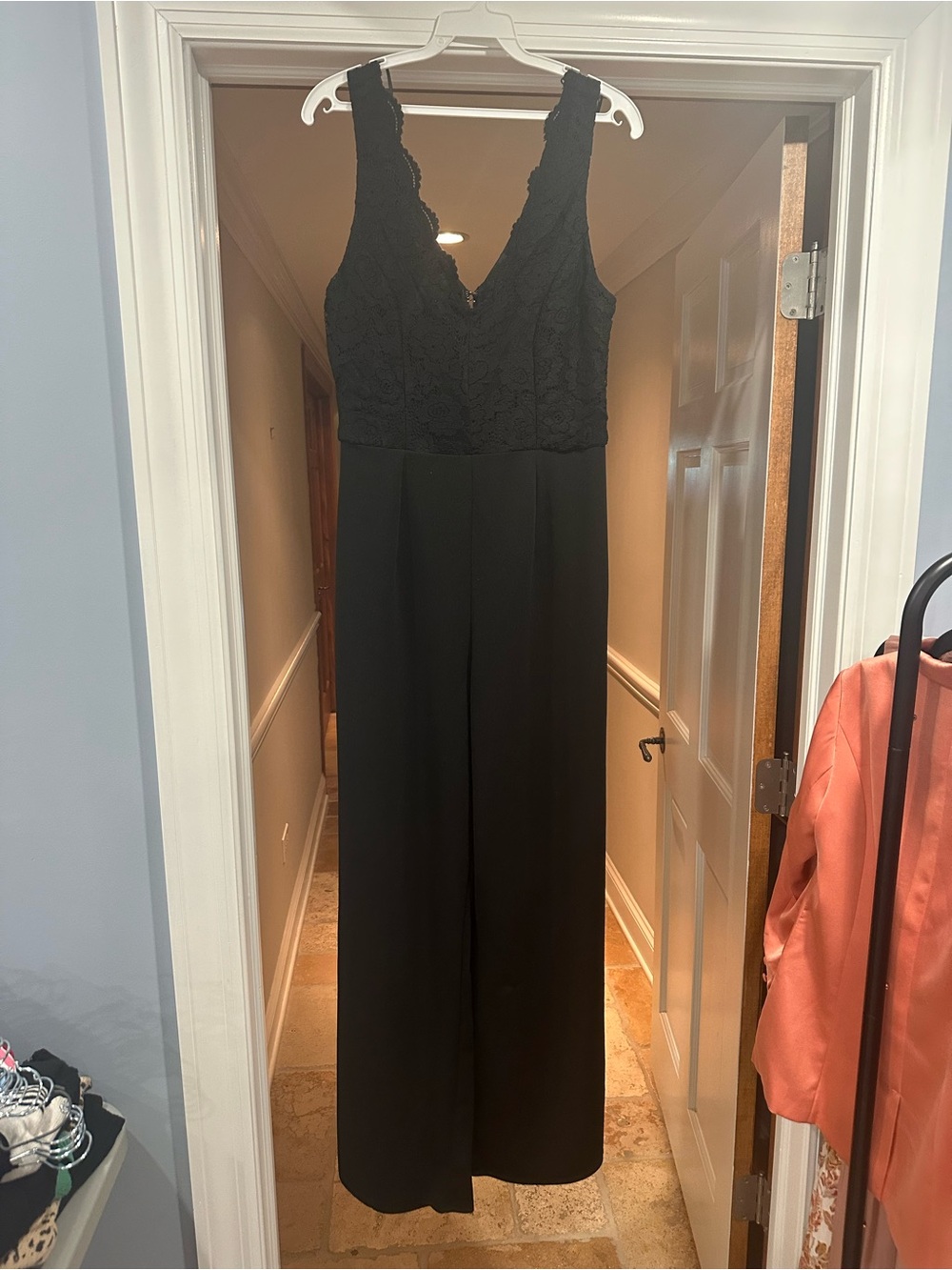 miami Black Lace Bodice Wide-Leg Jumpsuit